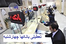 بانک‌ها در تهران چهارشنبه تعطیل شدند/فقط شعب کشیک فعال هستند