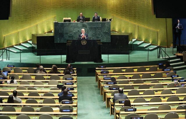 واکنش ایران به سخنرانی «نتانیاهو» در مجمع عمومی سازمان ملل در مقابل صندلی‌های خالی
