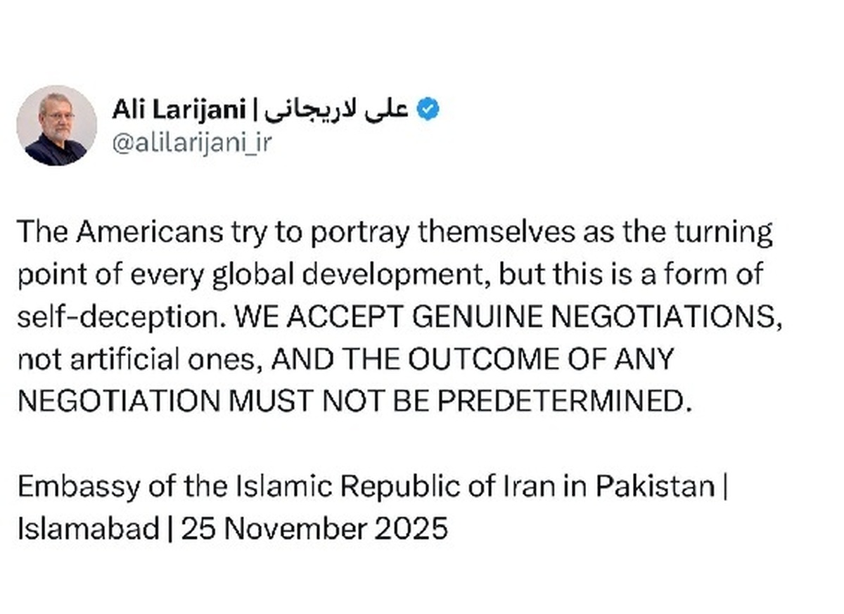 لاریجانی: مذاکرات واقعی را می‌پذیریم